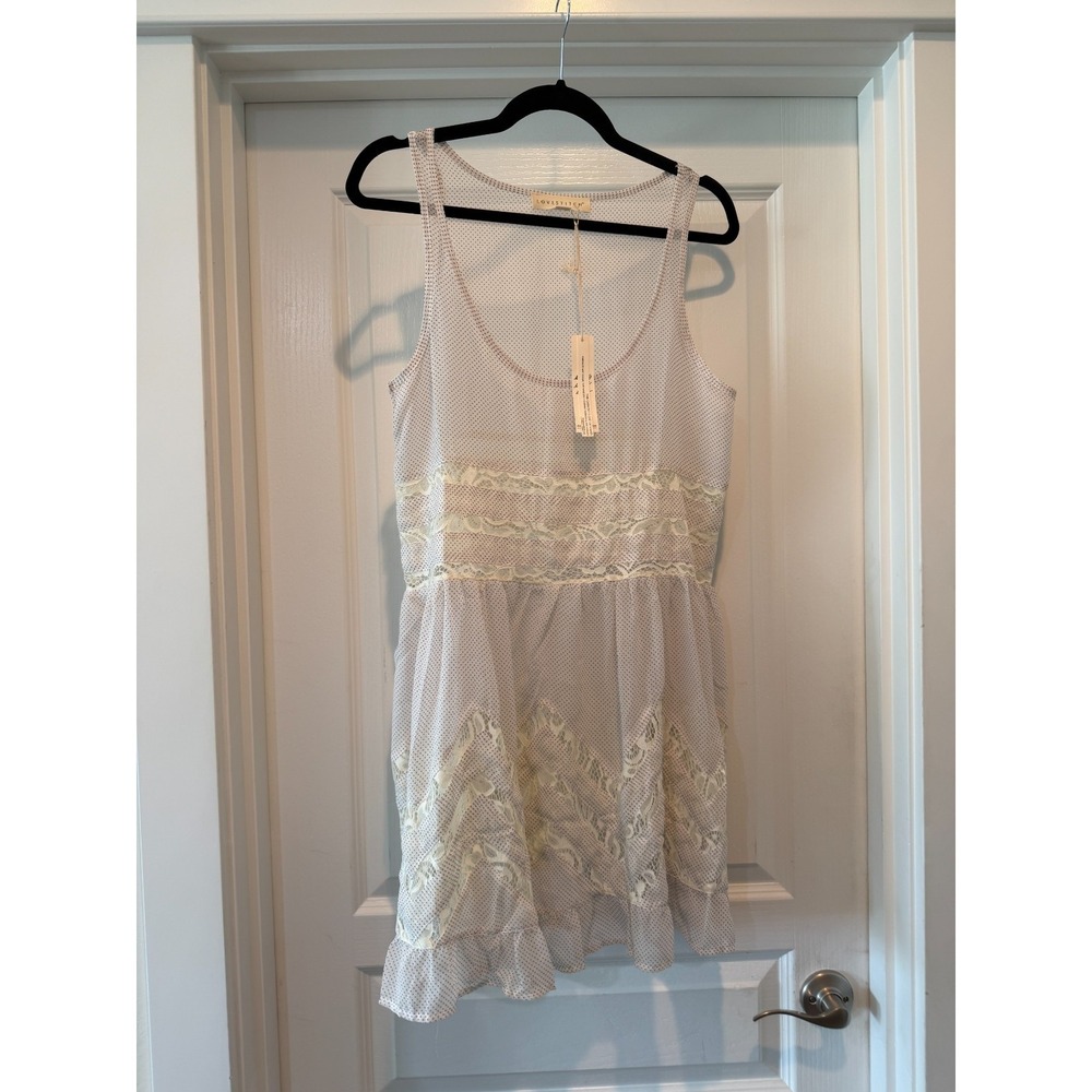 Sheer Lace Top Sleeveless Size S Ivory  Flowy Boho Fairy Ethereal